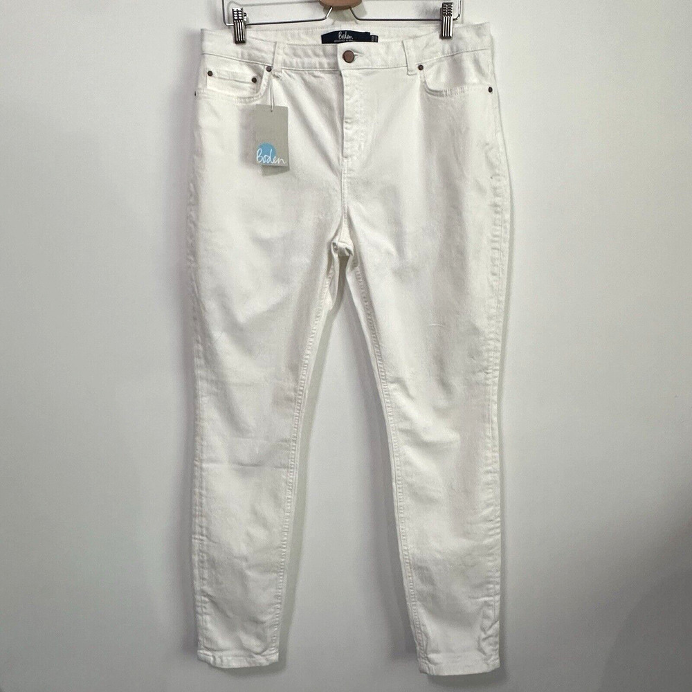 Boden Jeans 12 R The Soho Skinny White Stretch Trendy Summer 31" Inseam NEW